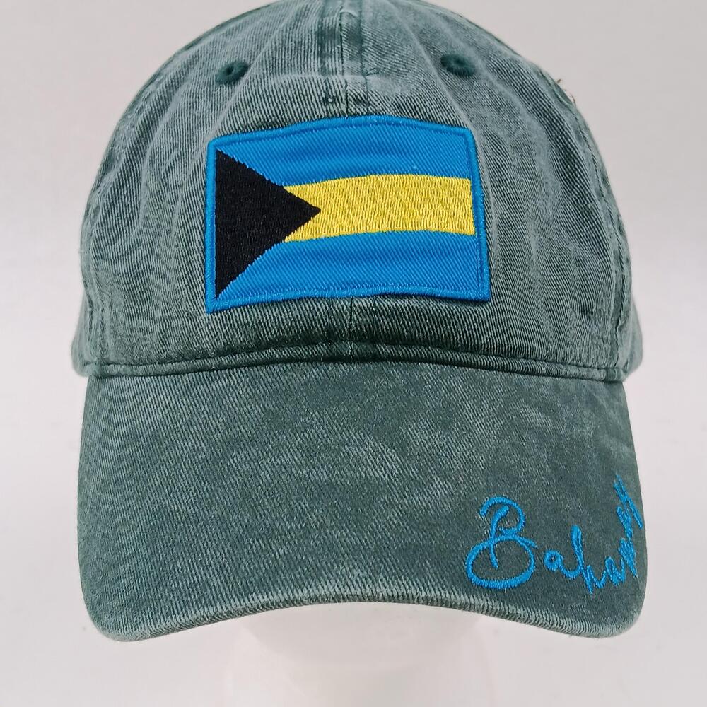Jo Ann's Bahamas Hat Cap Strap Back One Size Green Flag Embroidered Mens